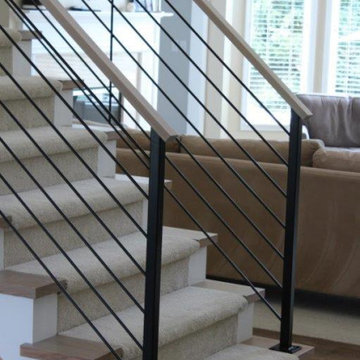 Prime Horizontal Metal Rails with Wood Top