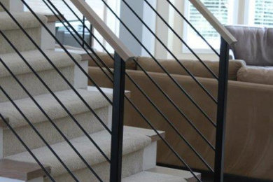 Prime Horizontal Metal Rails with Wood Top