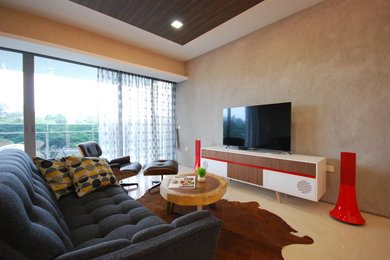 Danish living room photo in Singapore