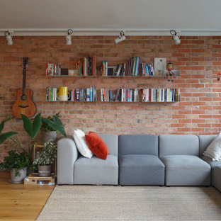 Design ideas for an industrial living room in London.