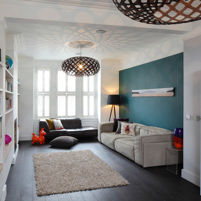 Living room - contemporary living room idea in London