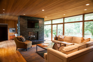 Contemporary living room in Portland.