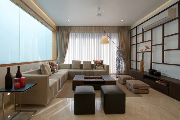 Modern Living Room Private Residence-Architect Alkesh Gangwal