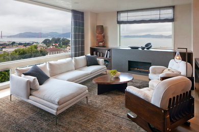 Example of a trendy living room design in San Francisco