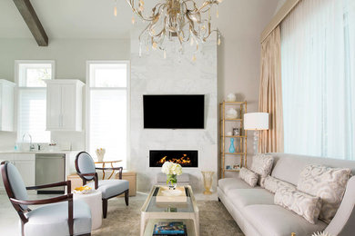 Inspiration for a transitional living room remodel in Dallas