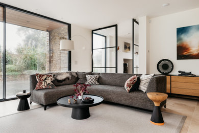 Large contemporary living room in Devon.