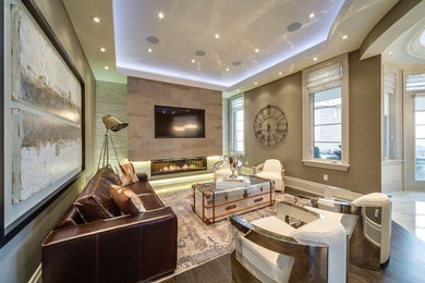 Photo of a contemporary living room in Toronto.
