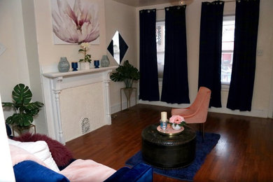 Minimalist living room photo in Philadelphia