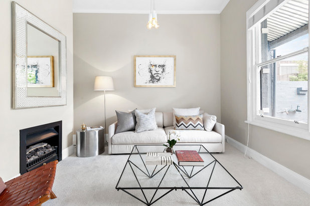 Transitional Living Room by Edwina Harris Interior Design
