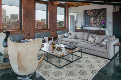 Example of an urban living room design in Providence