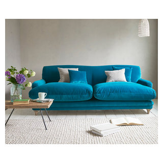 Pudding sofa in Real Teal clever velvet Contemporary by Loaf