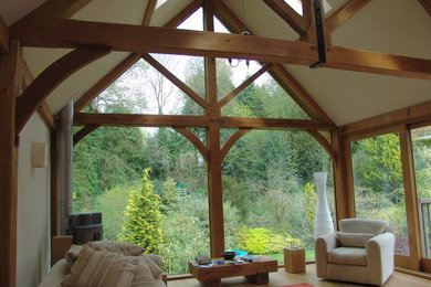 Design ideas for a farmhouse living room in Hampshire.