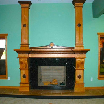 Quarter Sawn Oak and Black Walnut Fireplace mantel