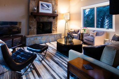 Trendy living room photo in Salt Lake City