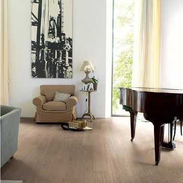 Quickstep Compact Cobblestone Grey Oak Engineered Flooring, Matt Lacquered, 145x
