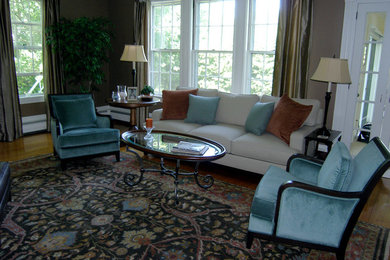 Living room - transitional living room idea in Boston