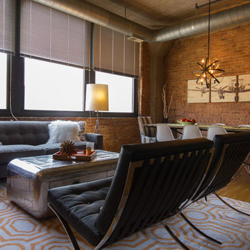Re-decorated living room loft in Chicago