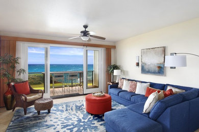 Inspiration for a coastal living room remodel in Hawaii