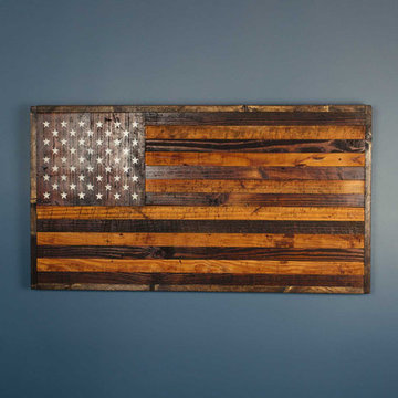 RECLAIMED BARNWOOD RUSTIC AMERICAN FLAG