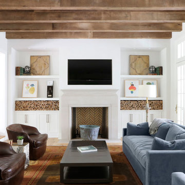 Reclaimed Wood Beam Living Room