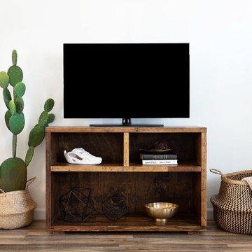 Reclaimed Wood Two-Compartment TV Media Stand