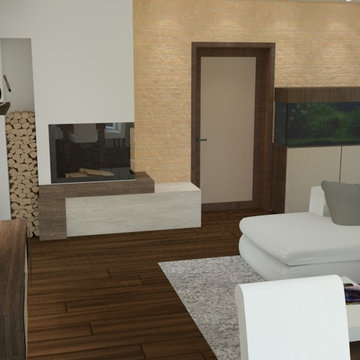 Reconstruction of living room in a family house