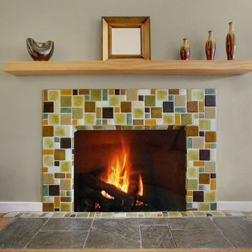 Recycled Glass Fireplace Surround