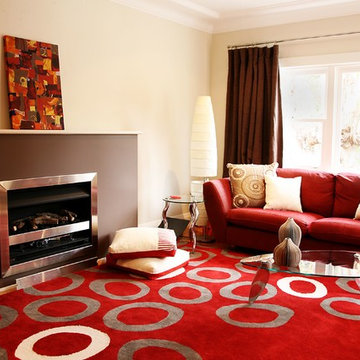Red and Brown Living Room