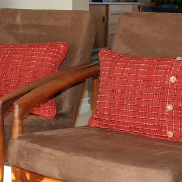 Red decorative cushions