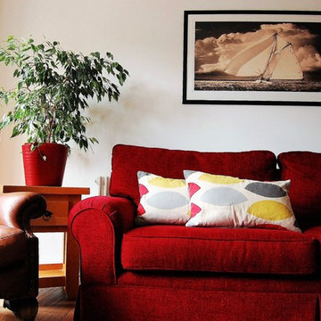 Red, Grey & Yellow Living Room