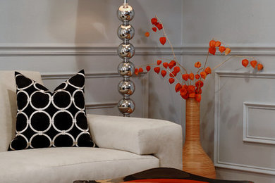 Example of a trendy living room design in DC Metro