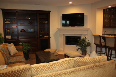 Refacing of the family room  in a Mediterranean home