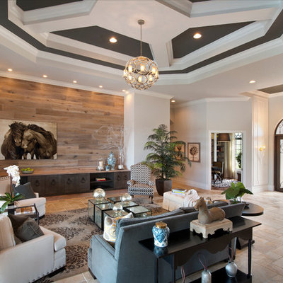 Inspiration for a contemporary open concept living room remodel in Miami with no tv