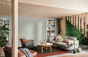 Danish living room photo in Melbourne
