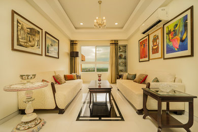 Design ideas for a world-inspired living room in Hyderabad.