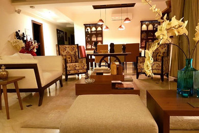 Design ideas for a bohemian living room in Delhi.