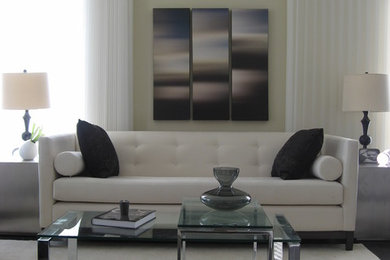 Trendy living room photo in Calgary
