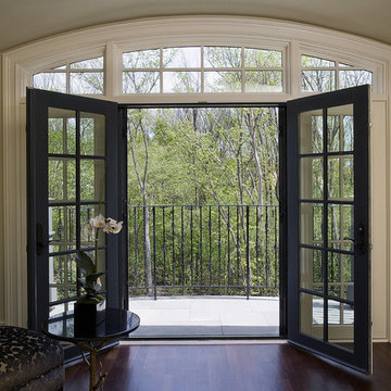 Retractable door and window screens at the Scottish Manor, Bannockburn, Illinois