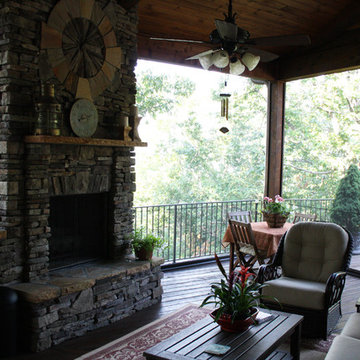 Retractable insect screens at luxury mountain lodge