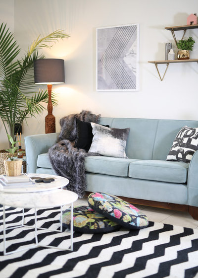 Contemporary Living Room Retro Twist