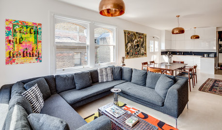 Houzz Tour: White and Brick Walls a Backdrop for Travel Treasures