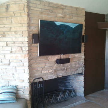 Rock TV Installation with Stone