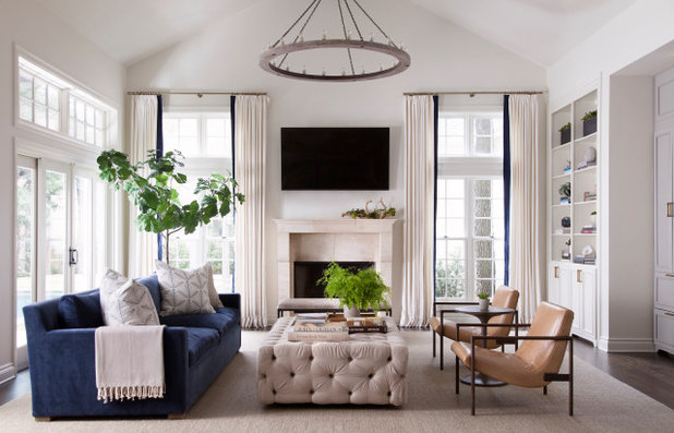 Transitional Living Room by Tribe Design Group