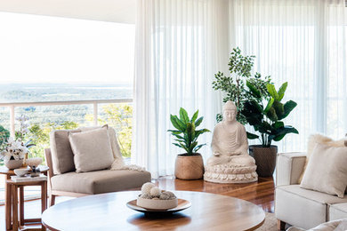 Contemporary living room in Sunshine Coast.