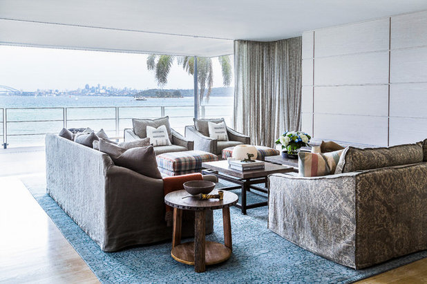 Contemporary Living Room by Marylou Sobel Interior Design