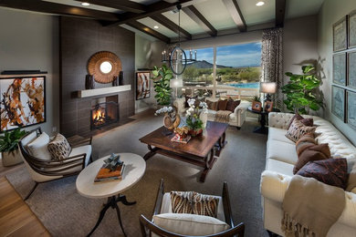 Example of a transitional living room design in Phoenix