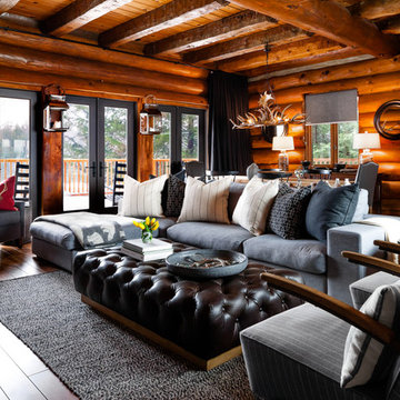Rosseau log cabin living room