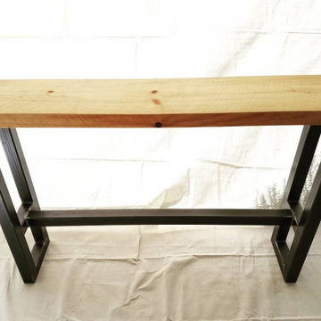 Rough sawn pine console table