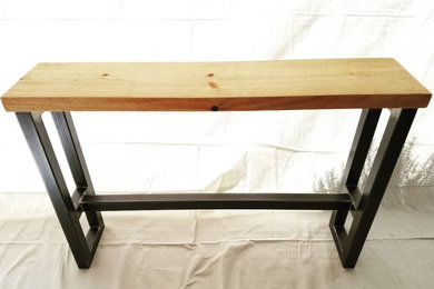 Rough sawn pine console table
