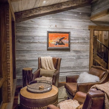 Rustic, cozy living/ sitting area- Allenspark Bunkhouse